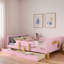 Lit plateforme avec tiroirs de rangement, garde-corps, petite tablette et crochets-99102474-99102473