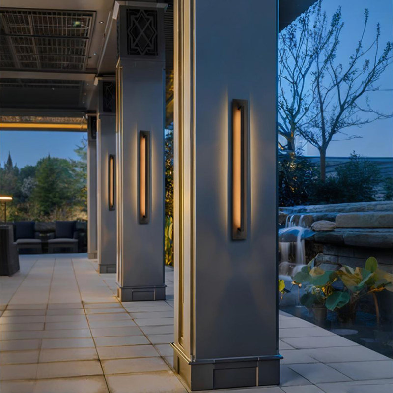 Black Modern Outdoor Led Wall Sconce, 39.5" H x 4.8" W x 4.3" D