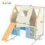 Lit mezzanine Cottage avec glissoire et tente, construction en bois massif, conception peu encombrante-125179373-125179375