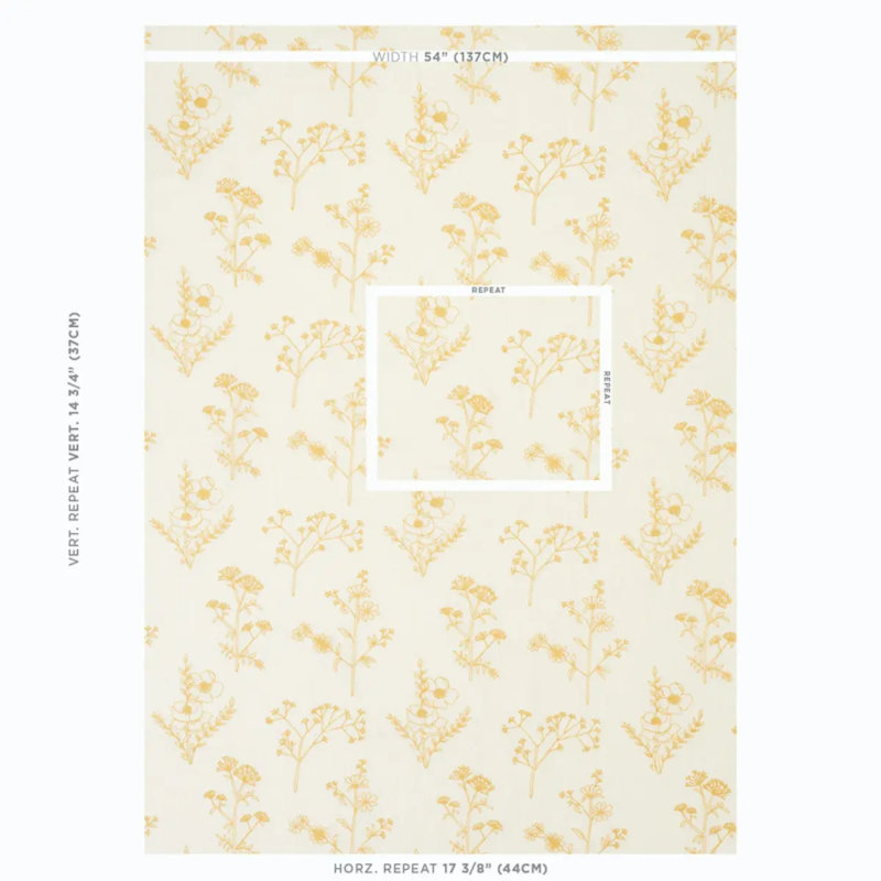 Lisbeth Embroidery Fabric, Yellow