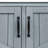 Kitchen Island with Raised Shelf and Adjustable Shelf-2135382538