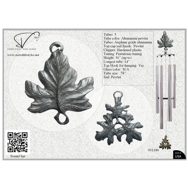 Feuille d'érable 36 po - Tube, Argent