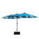 Hoskie 181'' x 106'' Outdoor Double-Sided Rectangular LED Light Market Umbrella With Base and Cover