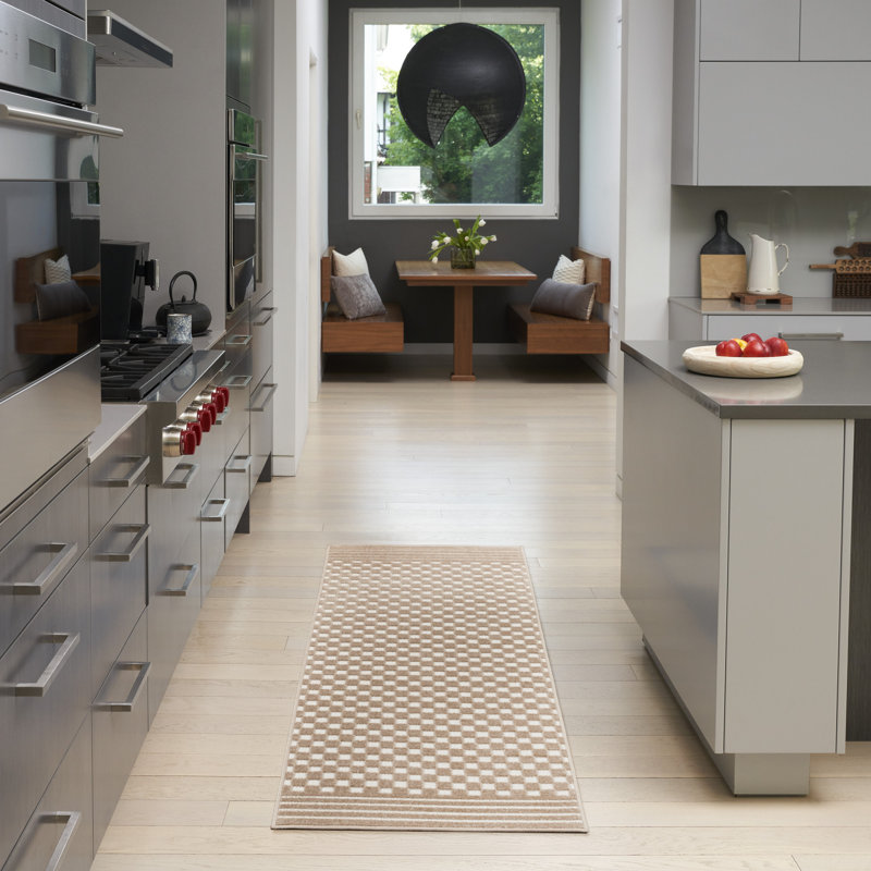 Latitude Run® Care Free 9'2" x 12' Brown Modern Indoor Rug, Runner 2' x 6'