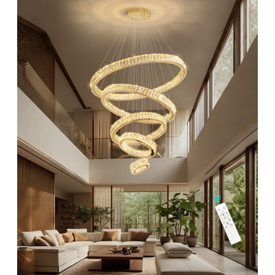 5 Ring High Ceiling Dimmable Chandeliers