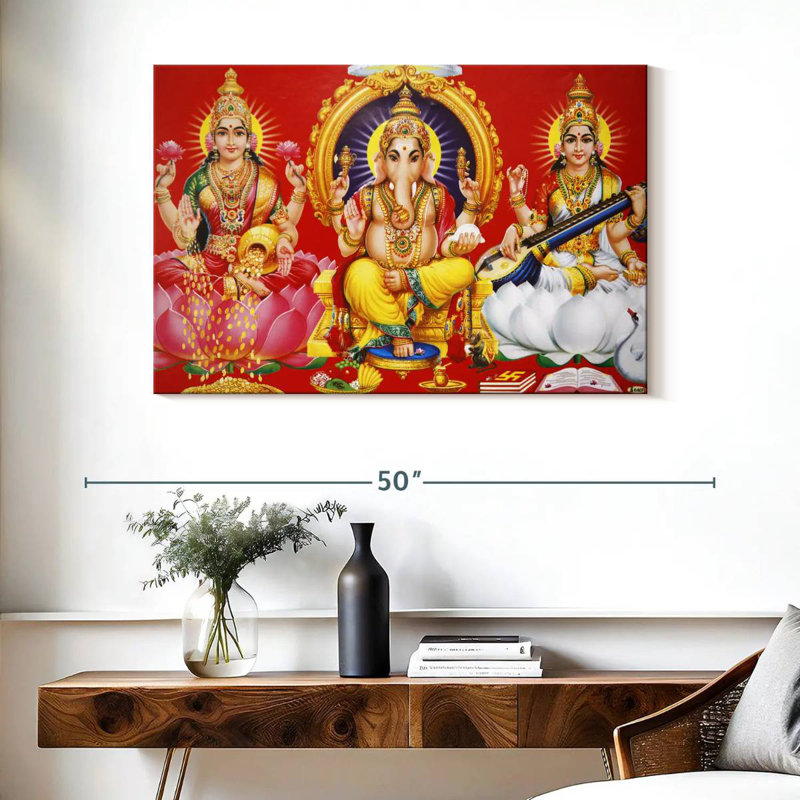 Adella Laxmi Ganesh et Saraswati, H 26 po x l 39 po