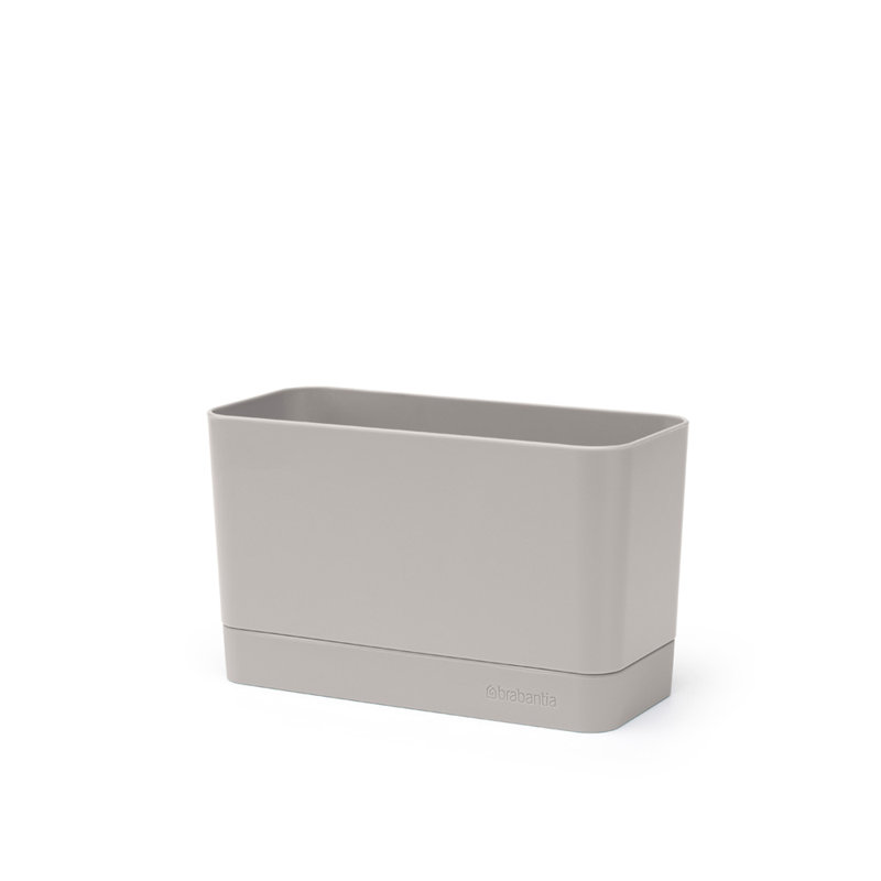 Mid Gray Plastic Sink Organizer with Soap Dispenser