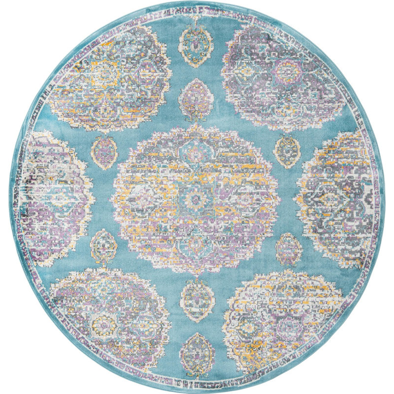 Paragon Floral Indoor Rug, Round 5'5"