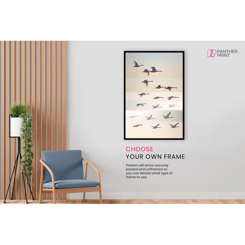 Flock Of Birds Flying Formation - No Frame Print, 31cm H x 20cm W x 0.5cm D