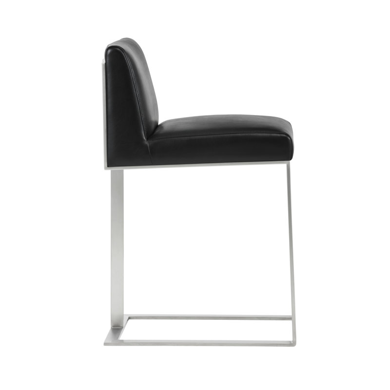 Dean Bar & Counter Stool, Stainless Steel, Black, Counter Stool (26" Seat Height)