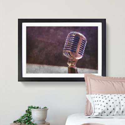 Steel Vocal Microphone - Framed Print