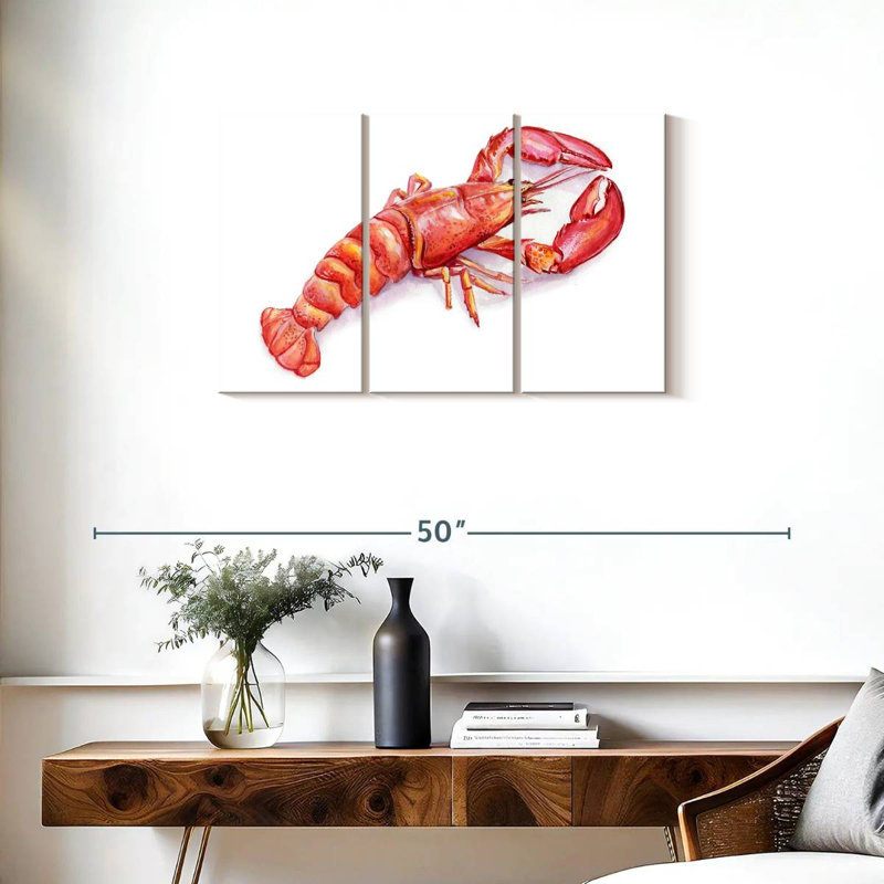 Brampt Vibrant Lobster, 20" H x 33" W