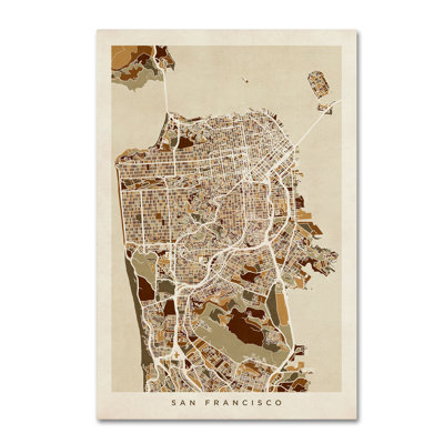 San Francisco City Street Map' Graphic Art Print on Wrapped Canvas -  Trademark Fine Art, MT0671-C1219GG