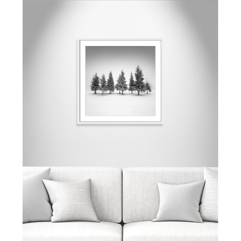 Impression d'épinette par Daniel, Blanc satiné, L 27,5 po x H 27,5 po, Imprimé mat