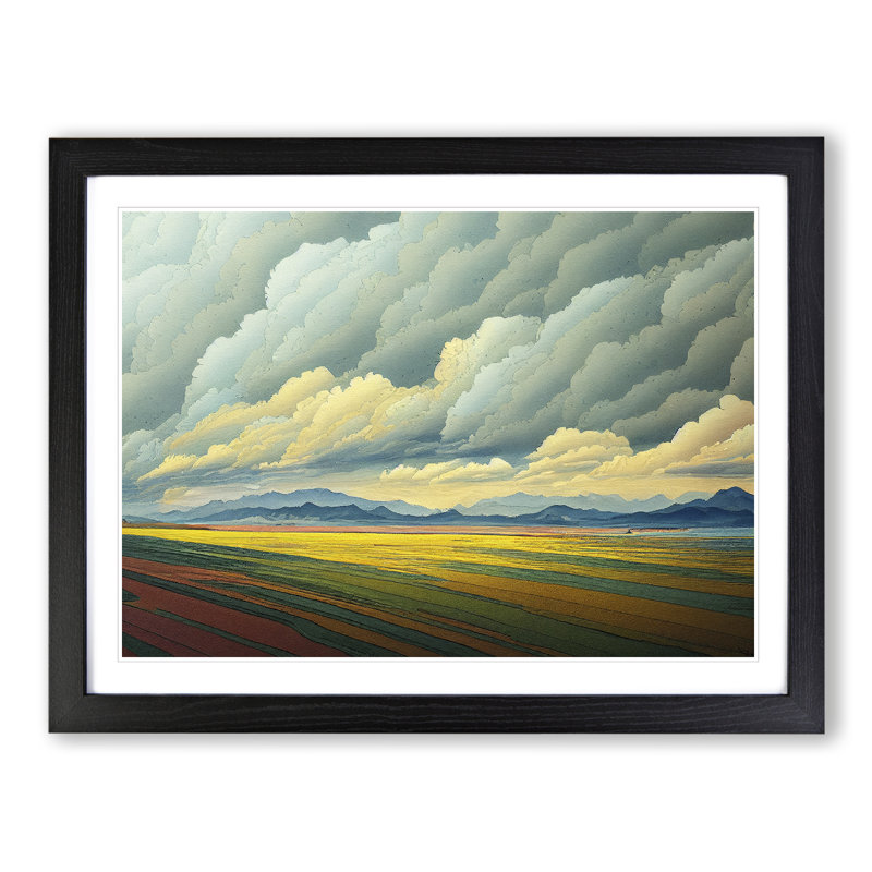 Clouds over a Meadow - Framed Print, Black, 46cm H x 64cm W x 2cm D