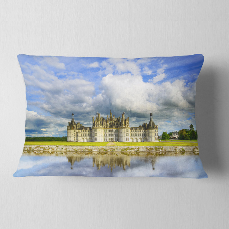 Coussin lombaire castle et réfléchissant mer shore chateau de chambord