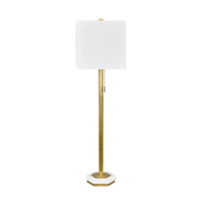 38.5" Metal Table Lamp With White Shade