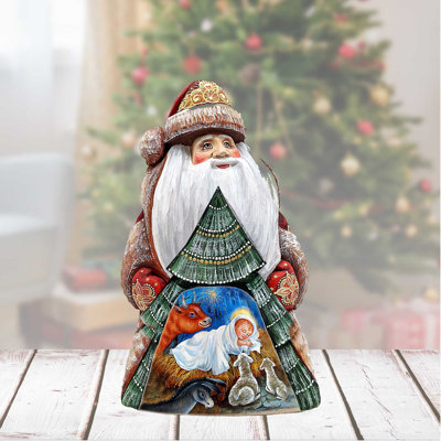 Figurine chef-d'œuvre sculptée en bois le Père Sauveur