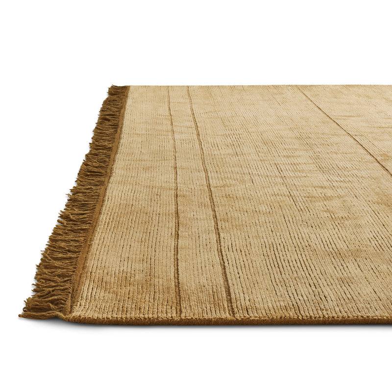 Fancy Area Rug in Gold/Brown,  Rectangle 5' x 8'