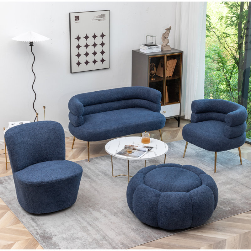 Ensemble de salon 4 pièces Tillie, Bleu