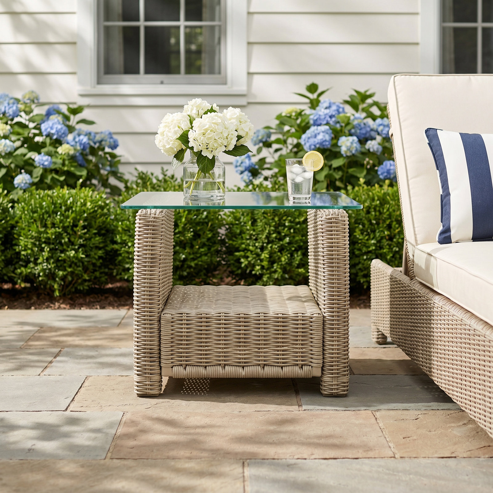 Whitley 27'' Glass Outdoor Side Table