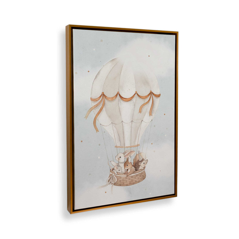 «Little Explorers» par Nina Stajner, reproduction d'art, H 16 po x l 12 po, Cadre flottant, Doré
