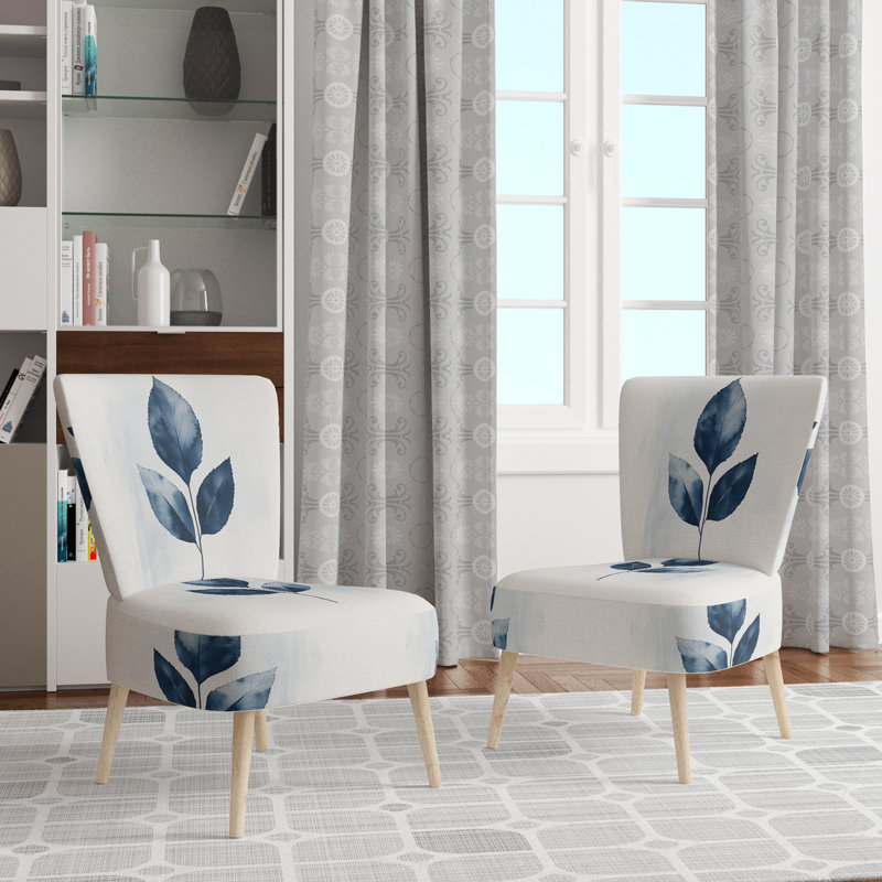 Chaise rembourrée Leaves, Side Chair Armless