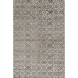Windsom Damask Area Rug in Gray/Brown