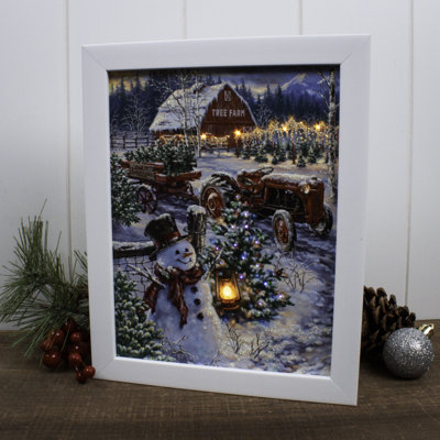 Christmas Tree Farm 8x10 Lighted Shadow Box