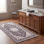 Tapis Poplar2 traditionnel à médaillon délavé, style persan, gris ivoire et beige, lavable à la machine, antidérapant, à poils courts, pour l'intérieur et l'extérieur, adapté aux animaux domestiques, idéal pour le salon, la chambre, la salle à manger, l'entrée, le couloir ou le bureau.-1247353375