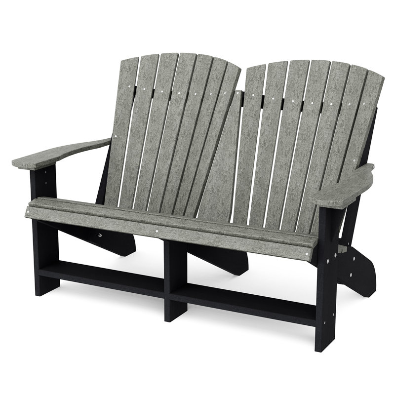 Chaise Adirondack double Heritage, Gris foncé / Noir
