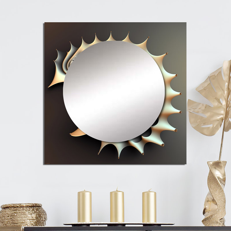 3D Fractal Universe - Fractals Large Square Mirror Wall Decor For Bedroom, 36" x 36"