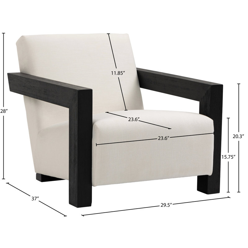 Fauteuil d'appoint en tissu texturé l 29,5 po Ward, Noir