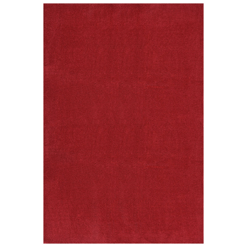 Monarrez Nylon Bath Rug with Non-Slip Backing, Single- 72" L x 60" W, Red