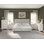  Ensemble de chambre à coucher avec très grand lit de 5 pièces Louby, blanc vieilli