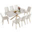 Expandable Dining Table With Leaf And With 8 Chairs For Small Apartments, Kitchen