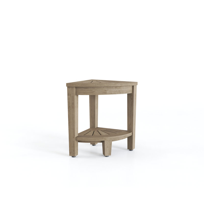 Banc de douche en teck Kai Petite OptiAREA, H 13 po x l 12 po x P 12 po, Gris