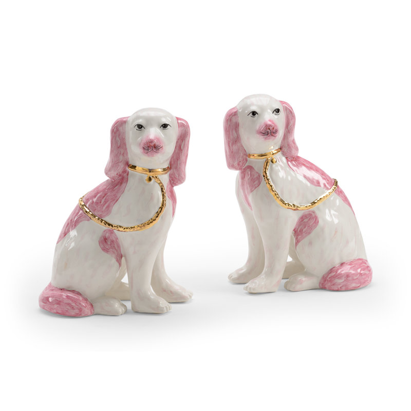 2 Piece Roxie Twins Charisma Figurine Set, Pink/White/Metallic Gold