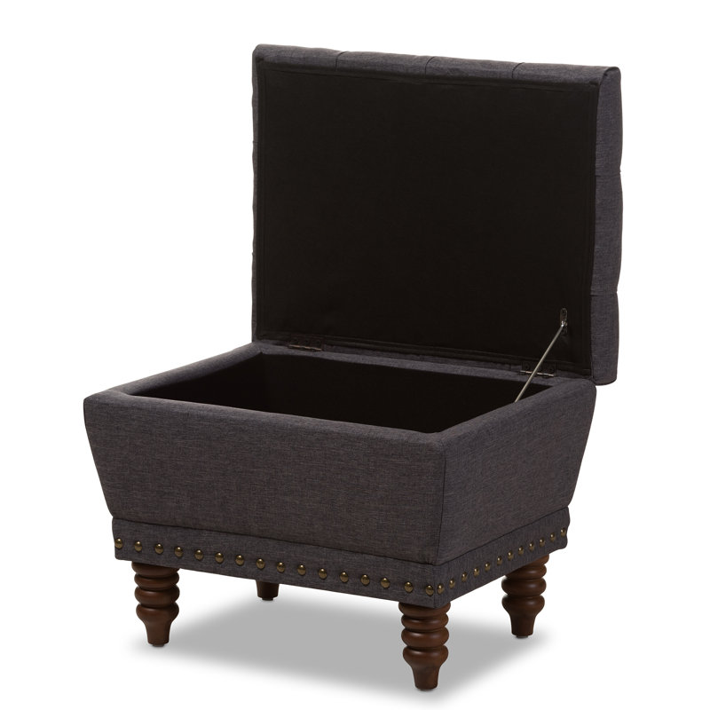 Repose-pieds avec rangement Galvester Studio Alzenia, Gris foncé