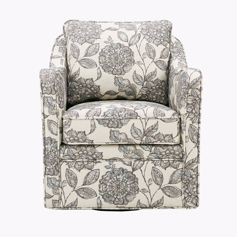Chaise pivotante Logan à 360 degrés, Polyester gris / blanc