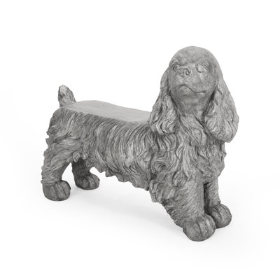 Statue de chien pour le jardin - Ajoutez une touche fantaisiste faite de pierre de fonte adorable avec des pattes rondes et des détails complexes. Profondeur, largeur 11, largeur 24,84, accessoire
