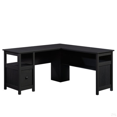 L-Shaped Desk, Black Finish
