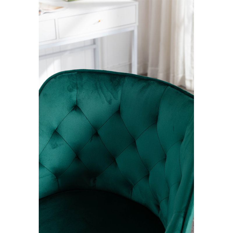 Deeanna Velvet Office Chair, Green