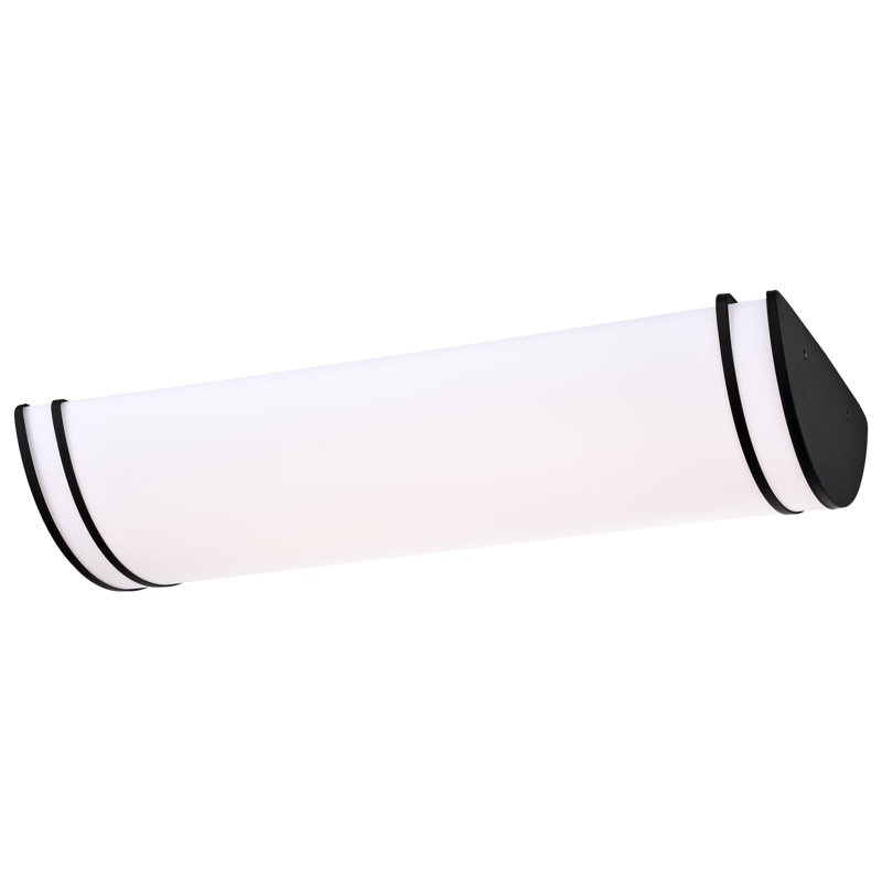 Myrical Acrylic LED Flush Mount, Matte Black, 4.5" H x 25" W x 12" D