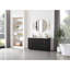 Ensemble de meuble-lavabo simple 60 po avec plateau en pierre composite et miroir Hesiod-844803739
