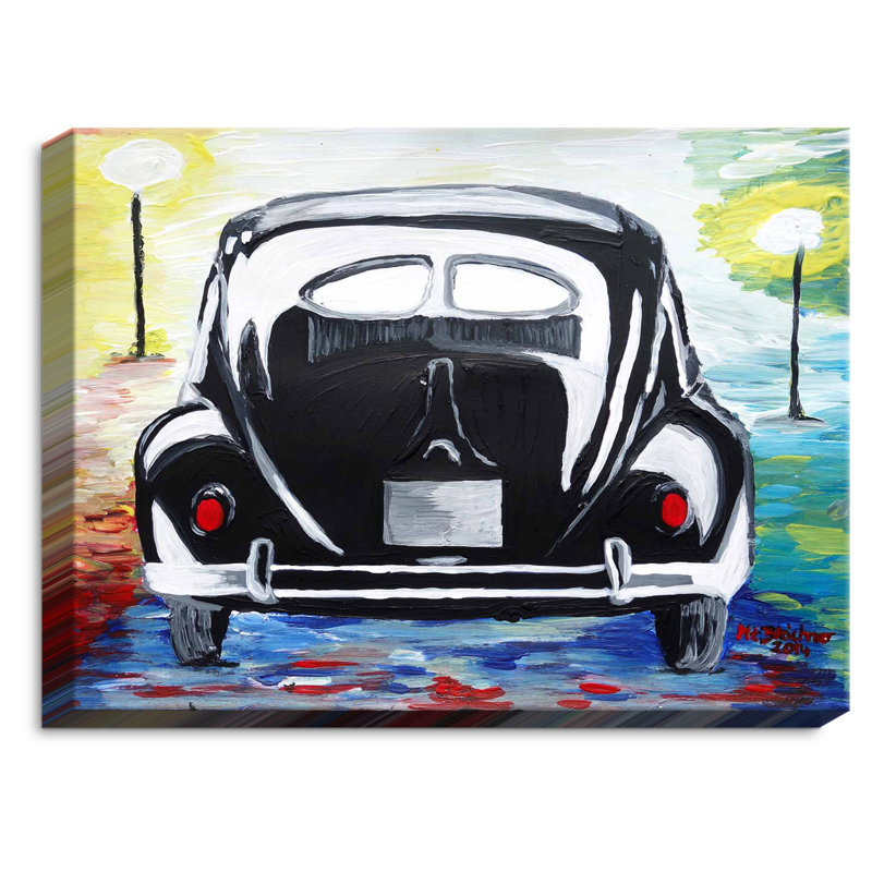 « volkswagon bug split », reproduction d’éclairage de fenêtre éclairée sur tissu