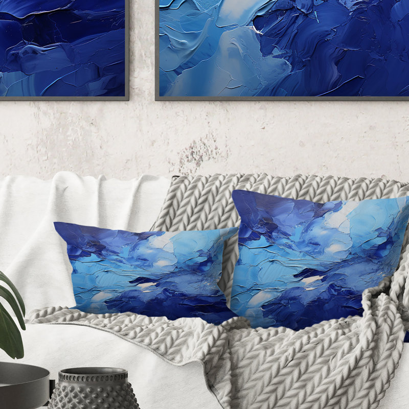 Coussin Cobalt Dreams - Abstract Landscape