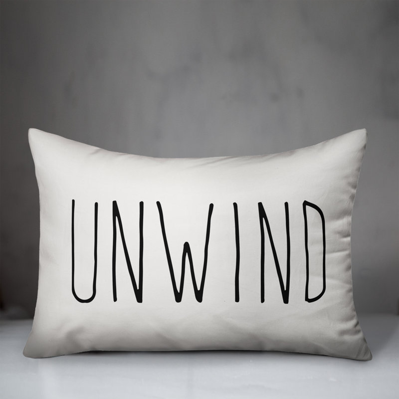 Yes! Textual Outdoor Reversible Throw Pillow, Off White/Black