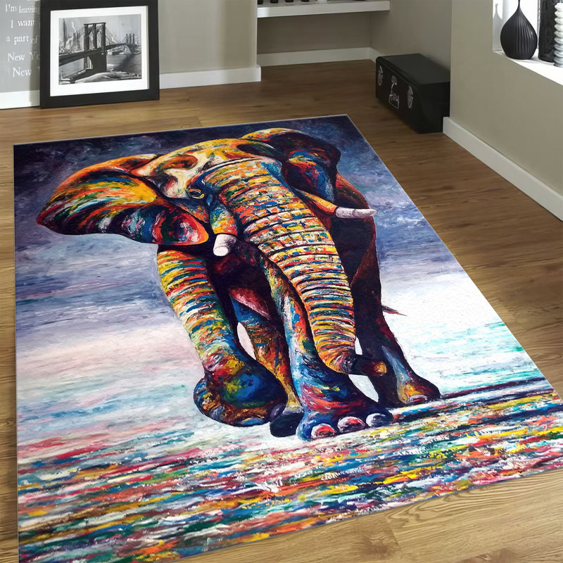 Stunning Non Woven Thin Type Printed Rug with an Elegant Floral Design in Rich Tones for a Sophisticated Touch in Any Room