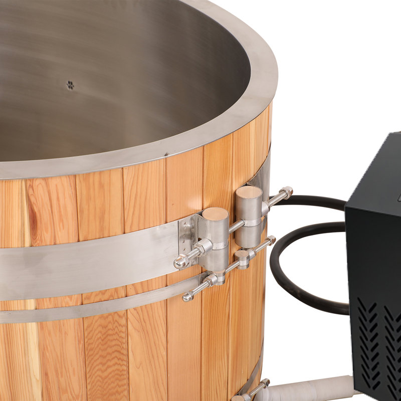 Anyi 110 Volt 2 - Person Red Cedar Oval Plug Plus Ice Tub